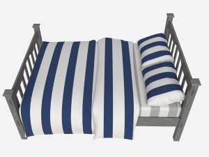 Pottery Barn Kendall Bed Double Model 3D