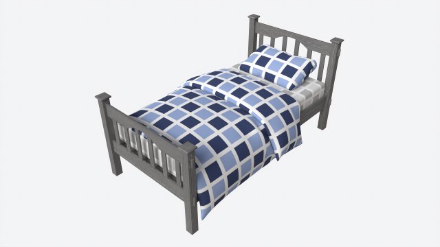 Pottery Barn Kendall Bed Single 3D Модель .c4d .max .obj .3ds .fbx .stl .blend 