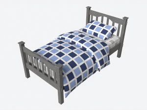 Cama de solteiro Pottery Barn Kendall Modelo 3D