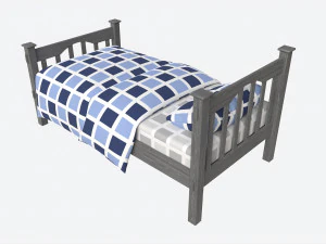 Pottery Barn Kendall Bed Single 3D Model