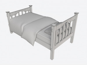Pottery Barn Kendall Bed Single 3D Модель
