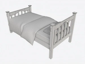 Pottery Barn Kendall Bed Single 3D Model