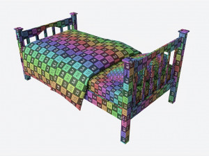 Pottery Barn Kendall Bed Single 3D Модель