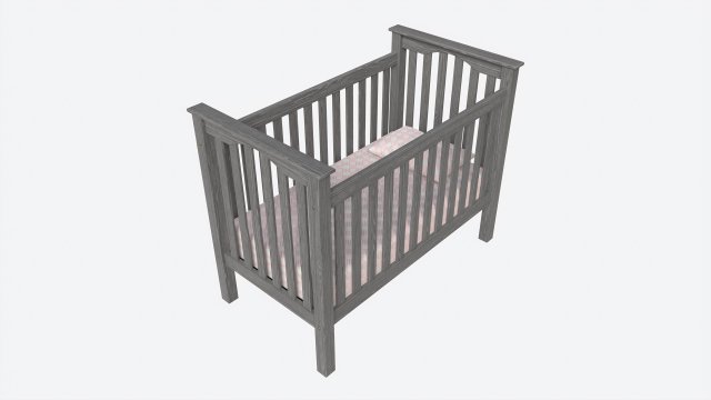 Pottery Barn Kendall Convertible Crib 3D 모델 .c4d .max .obj .3ds .fbx .stl .blend 