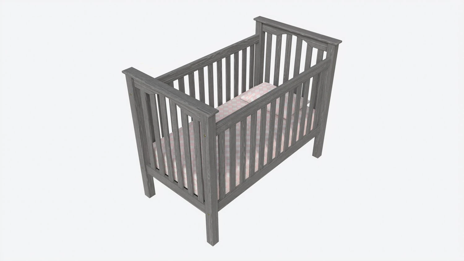 Pottery Barn Kendall Convertible Crib 3D Model .c4d .max .obj .3ds .fbx .stl .blend 