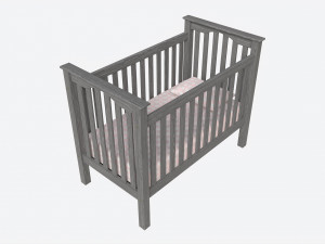 Pottery Barn Kendall Convertible Crib Modelo 3D