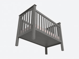 Pottery Barn Kendall Convertible Crib 3D 모델