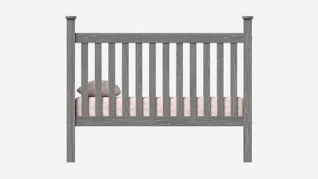 Pottery Barn Kendall Convertible Crib 3D Model in Bedroom 3DExport