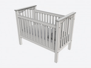 Pottery Barn Kendall Convertible Crib 3D 모델