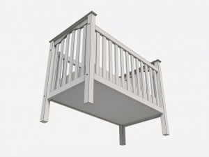 Pottery Barn Kendall Convertible Crib 3D 모델
