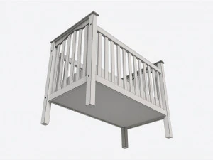 Pottery Barn Kendall Convertible Crib 3D Model