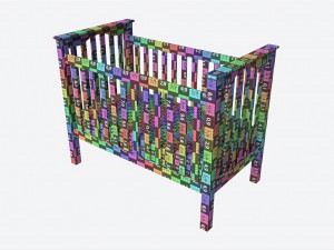 Pottery Barn Kendall Convertible Crib 3D 모델