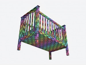 Pottery Barn Kendall Convertible Crib 3D 모델