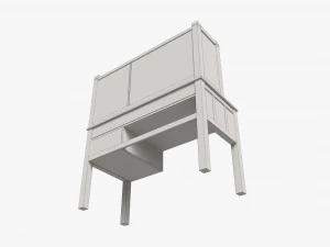 Pottery Barn Kids Camp Desk with Hutch 3D Model
