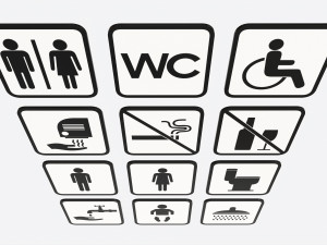 Public Spaces Warning Square Sign Set 3D Model