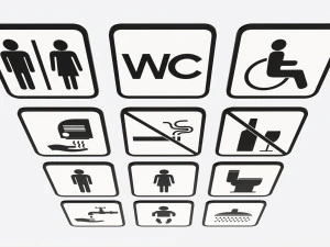 Public Spaces Warning Square Sign Set 3D Model