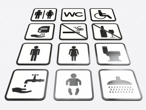 Public Spaces Warning Square Sign Set 3D Model