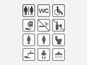 Public Spaces Warning Square Sign Set 3D Model