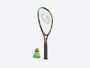 Speedminton Racquet with Shuttlecock Modelo 3D
