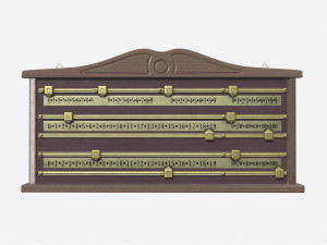 Vintage Billiard Snooker Scoreboard 3D Model