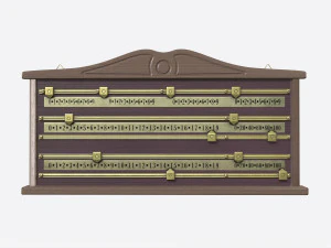 Papan Skor Biliar Snooker Vintage Model 3D