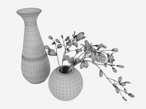 Bathroom Ceramic Vase Set Modello 3D