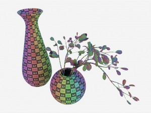 Bathroom Ceramic Vase Set Modello 3D