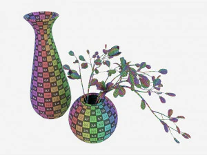 Set di vasi in ceramica da bagno Modello 3D