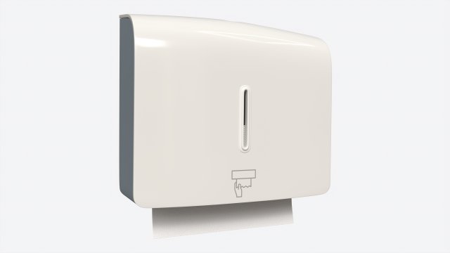 Bathroom Tissue Dispenser Wall-Mounted 3D Model .c4d .max .obj .3ds .fbx .stl .blend 