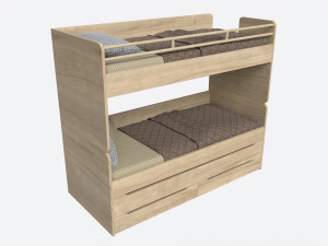 Bunk Bed for Children with Storage Modelo 3D