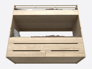 Bunk Bed for Children with Storage Model 3D