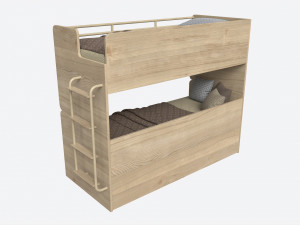 Bunk Bed for Children with Storage Model 3D
