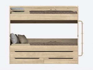 Bunk Bed for Children with Storage Model 3D
