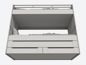 Bunk Bed for Children with Storage Model 3D