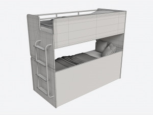 Bunk Bed for Children with Storage Model 3D