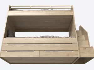 Bunk Bed for Children with Storage and Boxes Modèle 3D
