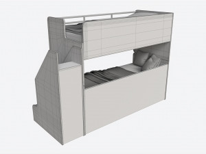 Bunk Bed for Children with Storage and Boxes Modèle 3D