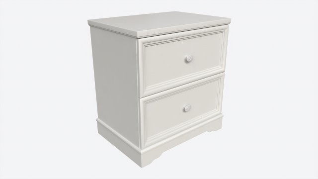 Children 2-drawer Nightstand 3D Model .c4d .max .obj .3ds .fbx .stl .blend 