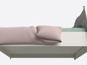 Children Bed with Decorated Headboard Modelo 3D