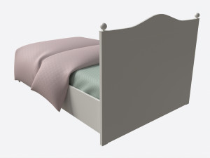 Children Bed with Decorated Headboard Modelo 3D