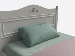 Children Bed with Decorated Headboard Modelo 3D