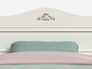 Children Bed with Decorated Headboard Modelo 3D