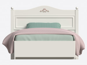 Children Bed with Decorated Headboard Modelo 3D