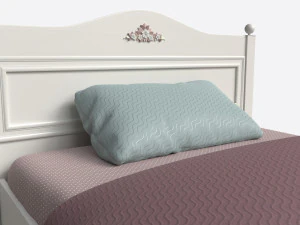 Children Bed with Decorated Headboard and Footboard 3D Model