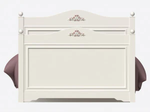 Children Bed with Decorated Headboard and Footboard 3D Model
