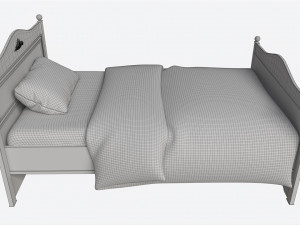 Children Bed with Decorated Headboard and Footboard Modello 3D