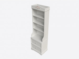 Children Decorated Bookcase with 2 Drawers 3D 模型
