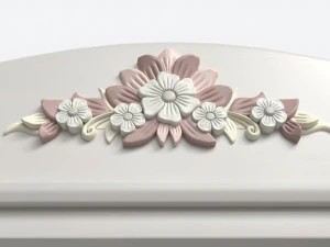 Estante infantil decorada com 2 gavetas Modelo 3D