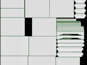 Estante infantil decorada com 2 gavetas Modelo 3D