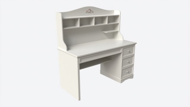 Children Decorated Study Desk 3D Model .c4d .max .obj .3ds .fbx .stl .blend 